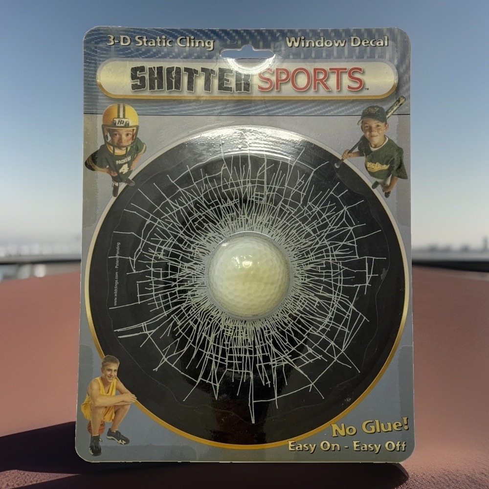 NEW! Shatter Sports 3-D Window Decal No Glue Easy On/Off Baseball Shatter Cling